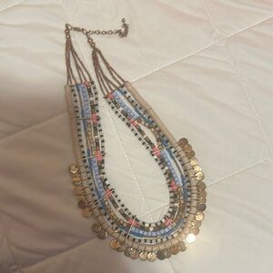 Multicolor Beaded Necklace with Gold Accents